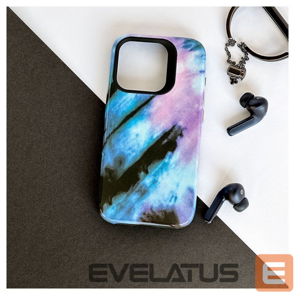 Nugarėlės dėklai Evelatus Apple iPhone 15 Pro Max Armor case TPU+PC Customized Print Design Blue Pink