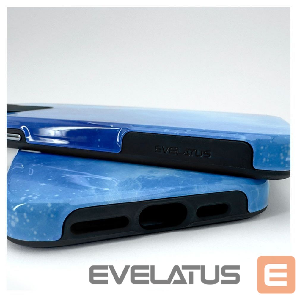 Nugarėlės dėklai Evelatus Apple iPhone 15 Pro Max Armor case TPU+PC Customized Print Design Galaxy Blue