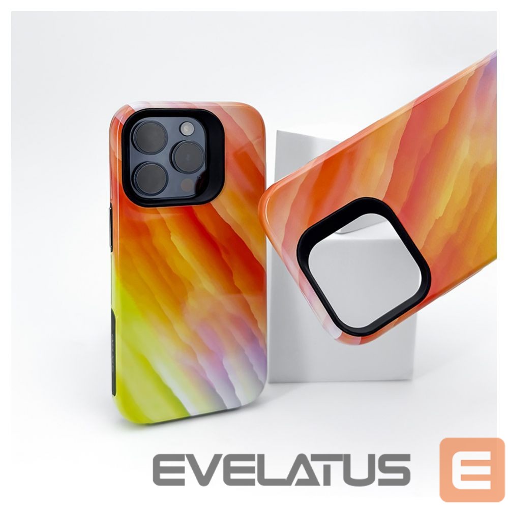 Nugarėlės dėklai Evelatus Apple iPhone 15 Pro Max Armor case TPU+PC Customized Print Design Yellow Orange