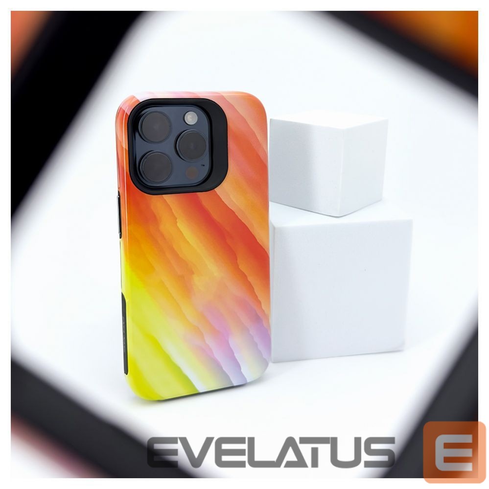 Nugarėlės dėklai Evelatus Apple iPhone 15 Pro Max Armor case TPU+PC Customized Print Design Yellow Orange