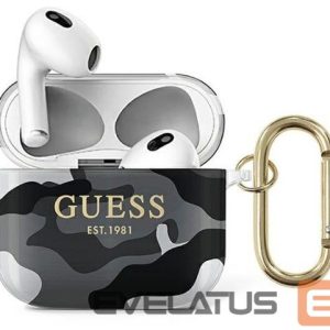 Dėklai ausinėms Guess Apple AirPods 3 cover Camo Collection Black White