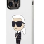 Nugarėlės dėklai Karl Lagerfeld Apple iPhone 14 Pro Liquid Silicone Ikonik NFT Case White