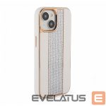 Nugarėlės dėklai iLike Apple iPhone 15 Diamonds and Leather Case White