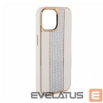 Nugarėlės dėklai iLike Apple iPhone 15 Pro Max Diamonds and Leather Case White