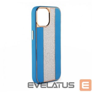 Nugarėlės dėklai iLike Apple iPhone 15 Pro Max Diamonds and Leather Case Blue