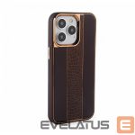 Nugarėlės dėklai iLike Apple iPhone 15 Pro Max Leather Case Customized Brown