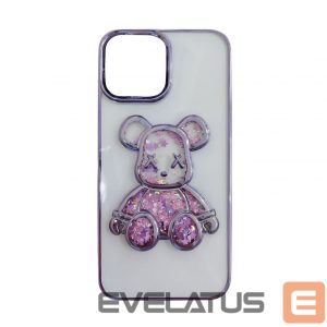 Nugarėlės dėklai iLike Apple iPhone 15 Silicone Case Print Desire Bear Purple