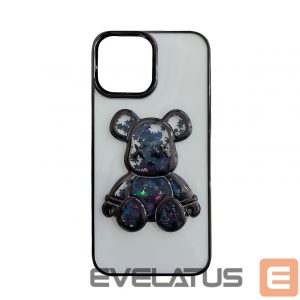 Nugarėlės dėklai iLike Apple iPhone 15 Silicone Case Print Desire Bear Black