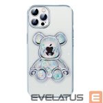 Nugarėlės dėklai iLike Apple iPhone 15 Pro Silicone Case Print Desire Bear Silver