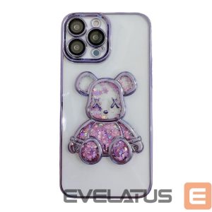Nugarėlės dėklai iLike Apple iPhone 15 Pro Silicone Case Print Desire Bear Purple