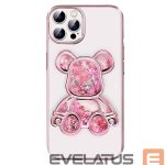 Nugarėlės dėklai iLike Apple iPhone 15 Pro Max Silicone Case Print Desire Bear Pink