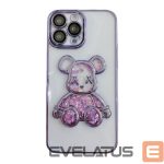 Nugarėlės dėklai iLike Apple iPhone 15 Pro Max Silicone Case Print Desire Bear Purple