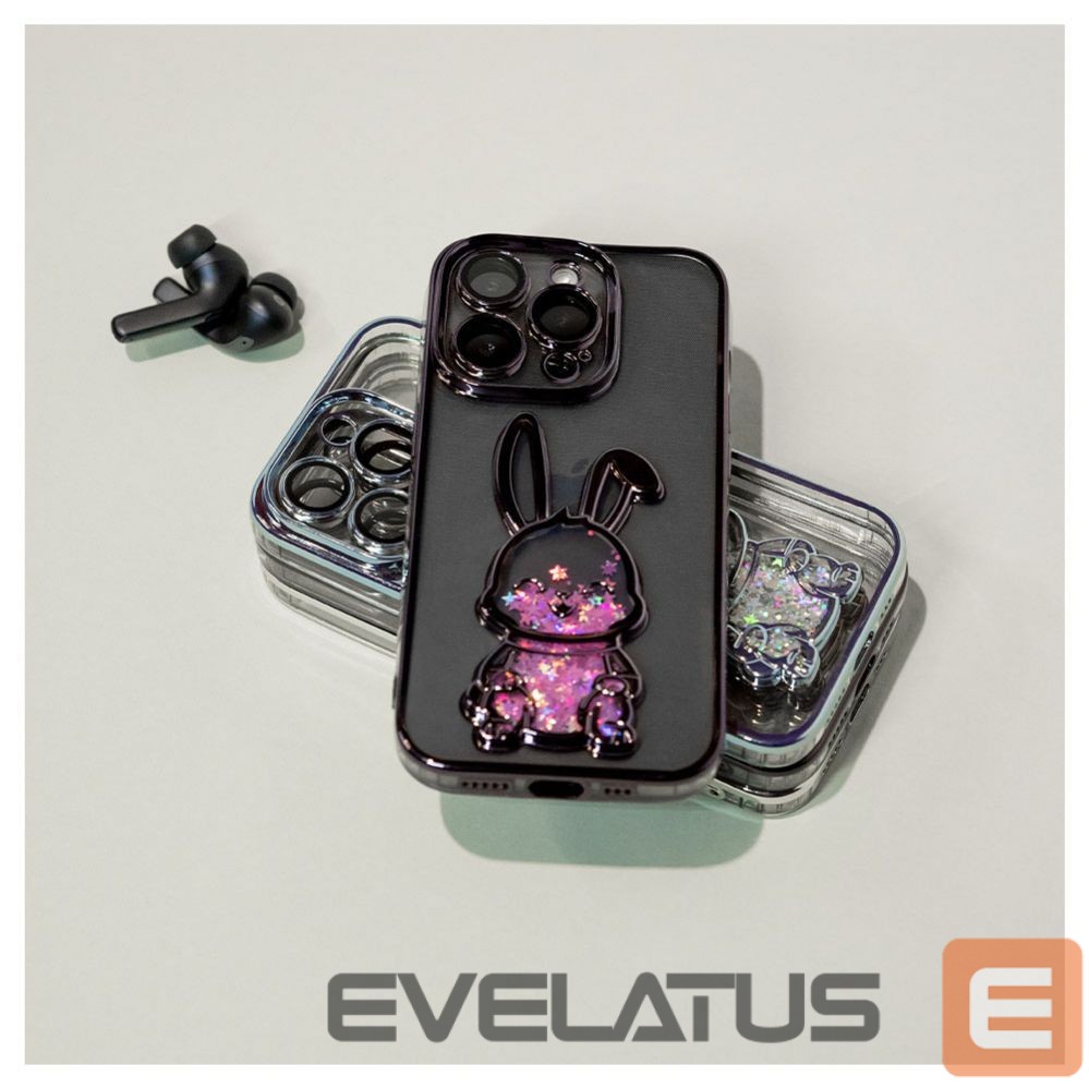 Nugarėlės dėklai iLike Apple iPhone 14 Pro Max Silicone Case Print Desire Rabbit Purple
