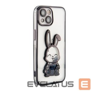 Nugarėlės dėklai iLike Apple iPhone 15 Silicone Case Print Desire Rabbit Black