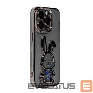 Nugarėlės dėklai iLike Apple iPhone 15 Pro Silicone Case Print Desire Rabbit Black