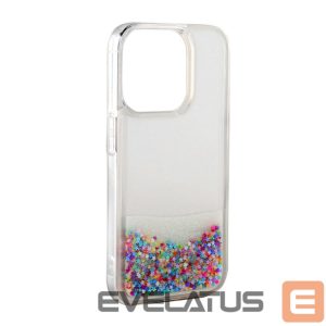 Nugarėlės dėklai iLike Apple iPhone 14 Silicone Case Water Glitter Rainbow