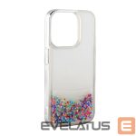 Nugarėlės dėklai iLike Apple iPhone 15 Plus Silicone Case Water Glitter Rainbow