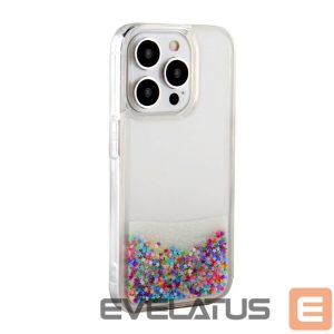 Nugarėlės dėklai iLike Apple iPhone 15 Pro Silicone Case Water Glitter Rainbow