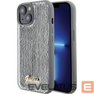 Nugarėlės dėklai Guess - iPhone 15 HC SEQUIN SCRIPT METAL Silver