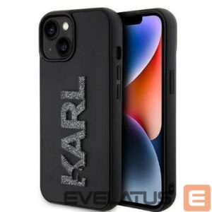 Nugarėlės dėklai Karl Lagerfeld Apple iPhone 15 HC 3D LOGO GLITTER Black