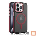 Nugarėlės dėklai iLike Apple iPhone 15 Pro Max DUAL METAL FRAME MAGSAFE CASE Red
