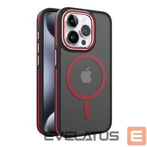 Nugarėlės dėklai iLike Apple iPhone 15 Pro Max DUAL METAL FRAME MAGSAFE CASE Red