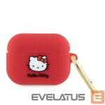 Dėklai ausinėms Hello Kitty Apple Airpods Pro cover Silicone 3D Kitty Head Red