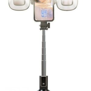 Selfie lazda iLike Universal SELFIE MINI HANDLE BLUETOOTH REMOTE CONTROL LED LAMPS Black