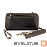 Universali kišenė telefono korpusui Evelatus Universal Leather Zipper Design Wallet Black