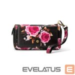 Universali kišenė telefono korpusui Evelatus Universal Wallet Zipper Design Flower Black