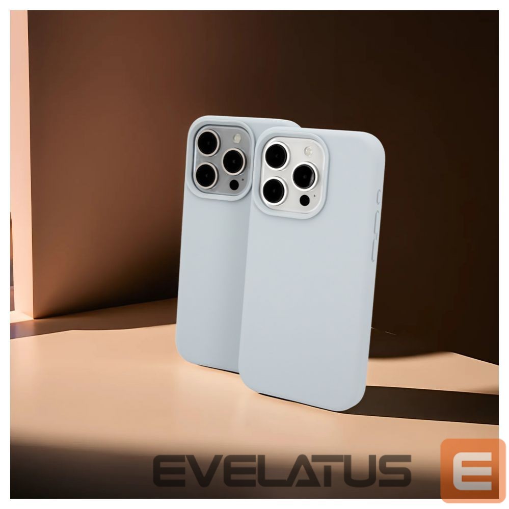 Nugarėlės dėklai Evelatus Apple iPhone 15 Pro Max Premium Magsafe Soft Touch Silicone Case New Function Grey Blue