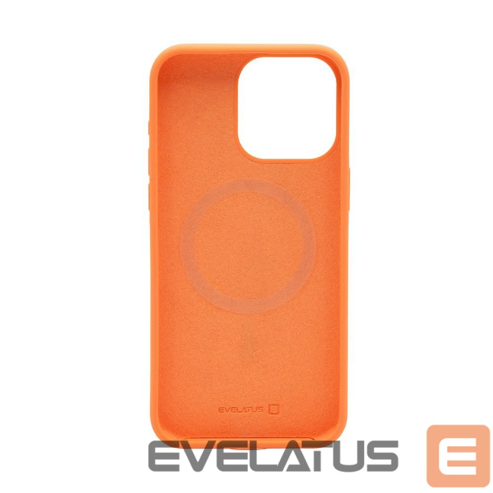Nugarėlės dėklai Evelatus Apple iPhone 15 Pro Max Premium Magsafe Soft Touch Silicone Case New Function Orange
