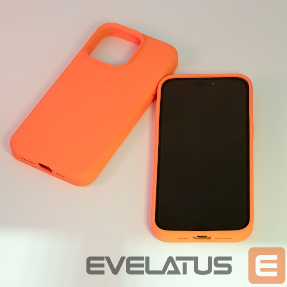 Nugarėlės dėklai Evelatus Apple iPhone 15 Pro Max Premium Magsafe Soft Touch Silicone Case New Function Orange