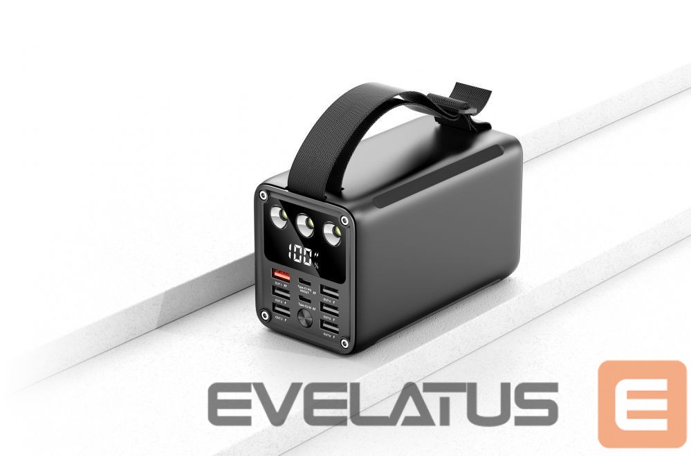 Išorinė baterija Evelatus Outdoor Power Bank 22.5W 60000 mAh / 7 outputs 2 inputs Black