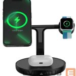 Belaidis įkroviklis Baseus Universal Swan inductive charger (compatible with MagSafe) stand for iPhone, Apple Watch, AirPods + 1m USB-C cable Black