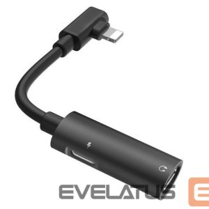 Adapteris Hoco  Dual Lightning Cable Audio Converter To Lightning Headset Plug + Lightning Charger Plug Juodas Black