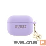 Dėklai ausinėms Guess Apple Airpods Pro Case Silicone Classic Logo Gold With 4G Charm Purple