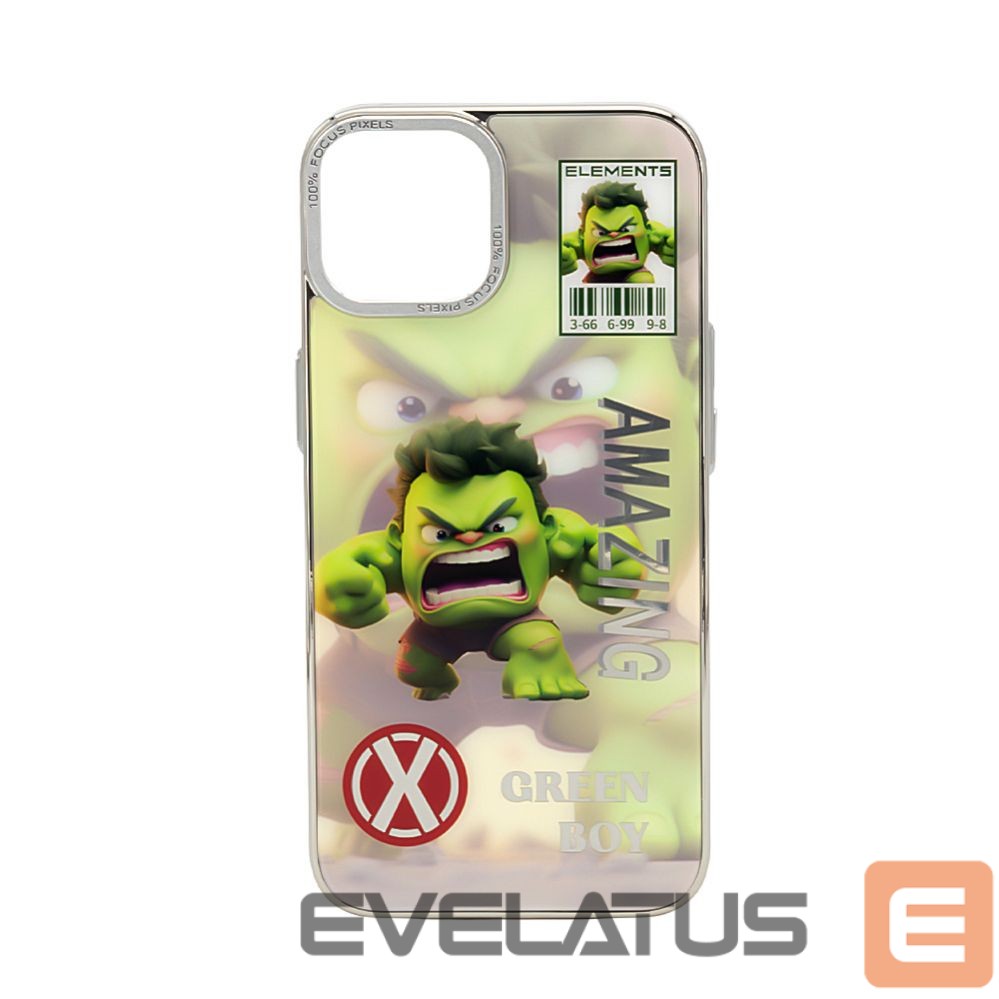 Nugarėlės dėklai iLike Apple iPhone 15 PC Silicone Case Green Boy