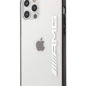 Nugarėlės dėklai AMG Apple iPhone 12/12 Pro 6.1' Mettalic Black Edges Case Transparent