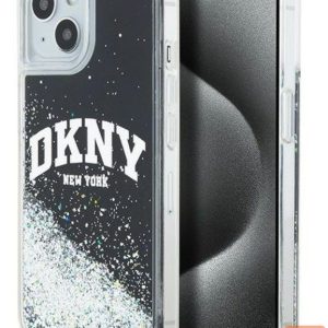 Nugarėlės dėklai DKNY Apple iPhone 15 hardcase Liquid Glitter Big Logo Black
