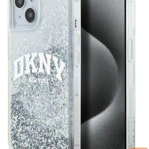 Nugarėlės dėklai DKNY Apple iPhone 15 hardcase Liquid Glitter Big Logo Black