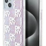 Nugarėlės dėklai DKNY Apple iPhone 15 hardcase Liquid Glitter Multilogo Pink