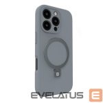 Nugarėlės dėklai Evelatus Apple iPhone 16 Pro Max Premium Magsafe with Stand Soft Touch Silicone Case Silver