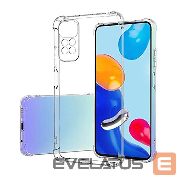 Nugarėlės dėklai Evelatus Xiaomi Redmi Note 11/11S Military Shockproof Silicone Case TPU Transparent