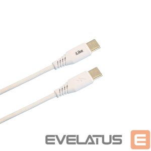 Kabelis iLike  iLike Evelatus Charging Cable Type-C to Type-C CTT01 White
