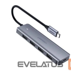Adapteris Ugreen  4-Port USB3.0 Hub with USB-C Power Supply Grey
