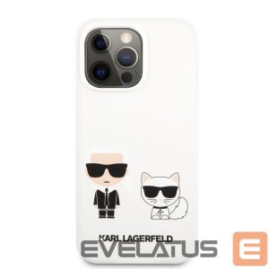Nugarėlės dėklai Karl Lagerfeld Apple iPhone 13 Pro Choupette Liquid Silicone Case White