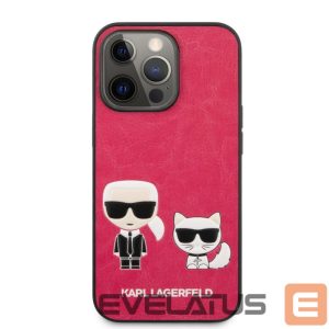 Nugarėlės dėklai Karl Lagerfeld Apple iPhone 13 Pro  Choupette PU Leather Case Fuchsia