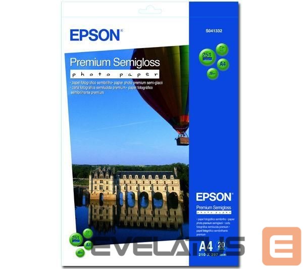 Biuro įrankiai EPSON Premium Semigloss Photo Paper, DIN A4, 251g/m², 20 Sheets A4