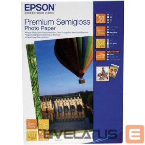 Biuro įrankiai EPSON  Premium Semigloss Photo Paper 10x15cm, 251g/m2, 50 sheets